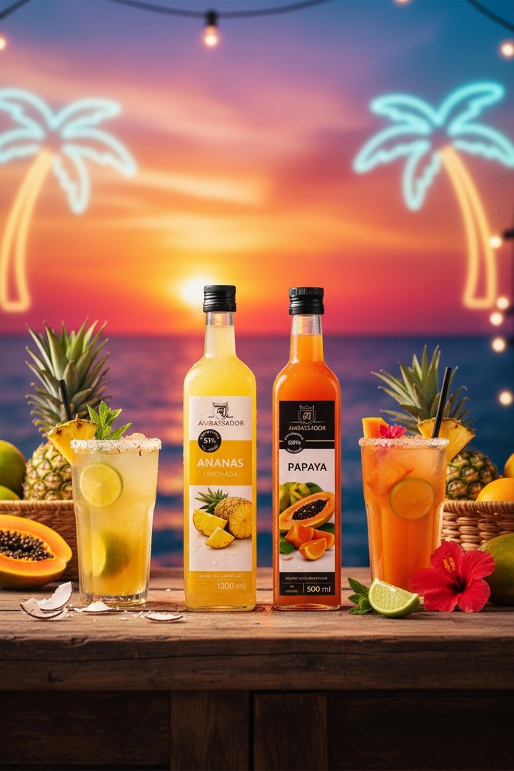 naravni premium sirup za sundowner koktejle